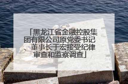 黑龙江省金融控股集团有限公司原党委书记、董事长于宏接受纪律审查和监察调查
