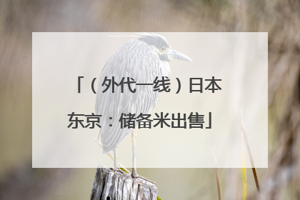 （外代一线）日本东京：储备米出售