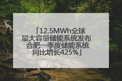 12.5MWh全球最大容量储能系统发布 合肥一季度储能系统同比增长425%