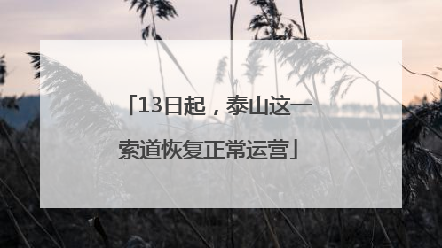 13日起，泰山这一索道恢复正常运营