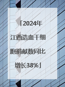 2024年江西造血干细胞捐献数同比增长38%