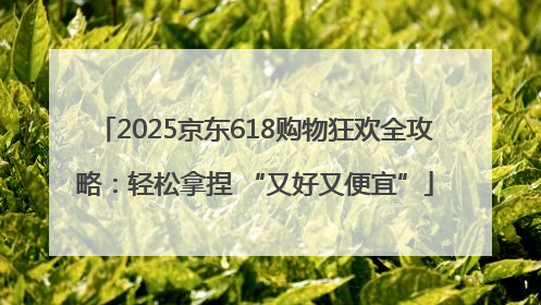 2025京东618购物狂欢全攻略：轻松拿捏 “又好又便宜”