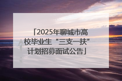 2025年聊城市高校毕业生“三支一扶”计划招募面试公告
