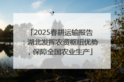 2025春耕运输报告：湖北发挥农资枢纽优势，保障全国农业生产
