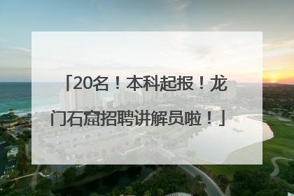 20名！本科起报！龙门石窟招聘讲解员啦！