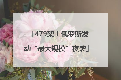 479架！俄罗斯发动“最大规模”夜袭