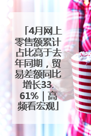 4月网上零售额累计占比高于去年同期，贸易差额同比增长33.61%｜高频看宏观