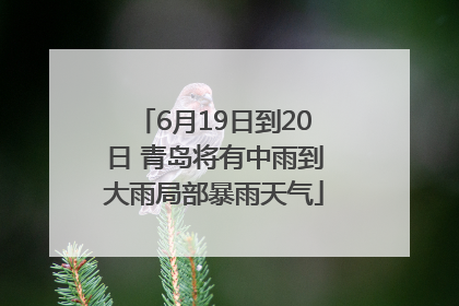 6月19日到20日 青岛将有中雨到大雨局部暴雨天气